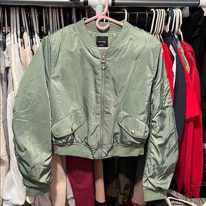 Love Tree Sage Bomber Jacket